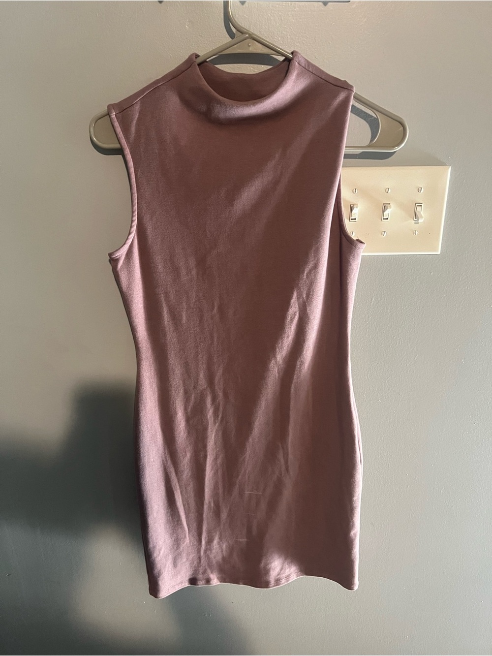 Madison Sleeveless Mock Neck Bodycon Dress - Mauve Brown